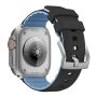 Pasek Opaska Bransoleta Silikon Czarno-niebieski Klamra do Apple Watch 3 4 5 6 7 8 9 SE 42/44/45mm - 2